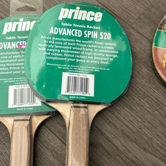 Prince Table Tennis Racket Advanced Spin 520 SSC Rated Bronze Series 3 set - Picture 3 of 3